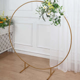 5ft Gold Metal Round Wedding Arch Arbor, Balloon Circle, Flower Frame Backdrop Stand