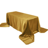 90x156 inches Gold Satin Rectangular Tablecloth