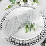 5 Pack | Silver Gauze Cheesecloth Boho Dinner Napkins | 24x19Inch