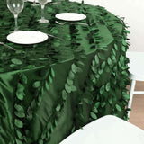 132inches Green Leaf Petal Taffeta Round Tablecloth