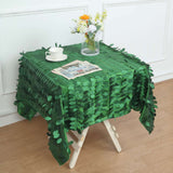 54" Green 3D Leaf Petal Taffeta Fabric Square Tablecloth