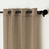 2 Pack | Handmade Taupe Faux Linen Curtains 52x84inch Curtain Panels With Chrome Grommets