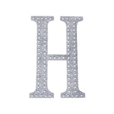 6 inch Silver Decorative Rhinestone Alphabet Letter Stickers DIY Crafts - H#whtbkgd