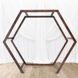 7ftx8.5ft Heavy Duty Wooden Dual Hexagon Wedding Arbor Backdrop Stand