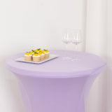 Lavender Lilac Highboy Spandex Cocktail Table Cover, Fitted Stretch Tablecloth