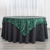 72inch x 72inch Hunter Emerald Green Premium Big Payette Sequin Overlay