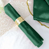 5 Pack | Hunter Emerald Green Premium Sheen Finish Velvet Cloth Dinner Napkins