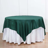 72" x 72" Hunter Emerald Green Satin Square Tablecloth Overlay