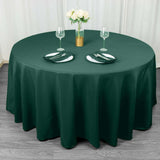 120inch Hunter Emerald Green 200 GSM Seamless Premium Polyester Round Tablecloth