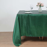 90" Hunter Emerald Green Satin Overlay Square Table Overlay