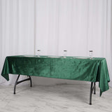 60"x102" Hunter Emerald Green Premium Velvet Rectangle Tablecloth, Reusable Linen