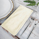 5 Pack | Ivory Premium Sheen Finish Velvet Cloth Dinner Napkins