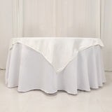 Ivory Seamless Lamour Satin Square Table Overlay- 54inch