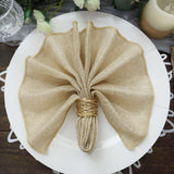 5 Pack | Natural Boho Chic Rustic Faux Burlap Cloth Dinner Napkins - 19inch