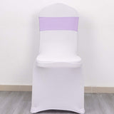 5 Pack | Lavender Lilac Spandex Stretch Chair Sashes with Silver Diamond Ring Slide Buckle