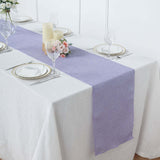 14x108inch Lavender Lilac Boho Chic Rustic Faux Jute Linen Table Runner