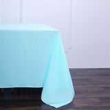 Blue Polyester Square Tablecloth 90x90 Inch