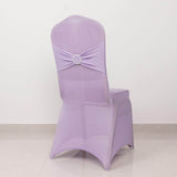 Lavender Lilac Spandex Banquet Chair Cover with Silver Rhinestone Buckled Sash Band, Stretched