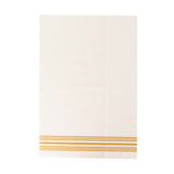 20 Pack White Gold Soft Linen-Feel Paper Napkins With Gold Lines, Disposable Airlaid Dinner Napkins