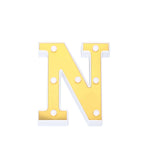 6" Gold 3D Marquee Letters | Warm White 7 LED Light Up Letters | N