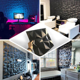 12 Pack | 20inch x 20inch Matte Black 3D Texture PVC Diamond Design Wall Tiles