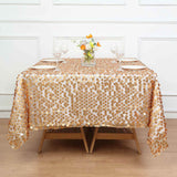 72inch Matte Champagne Premium Big Payette Sequin Square Table Overlay