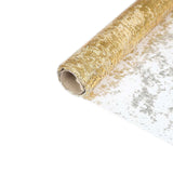 108inch Sparkly Metallic Gold Foil Thin Mesh Polyester Table Runner - 25GSM