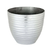 12inch Metallic Silver Finish Large Indoor Flower Plant Pot, Decorative Indoor/Outdoor Planter