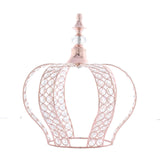 14inch Metallic Blush/Rose Gold Crystal-Bead Royal Crown Cake Topper