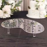 Clear 35-Slot Acrylic Ice Cream Cone Display Stand, 16inch Mini Snow Cone Holder Tray