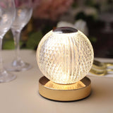 5inch Diamond Cut Crystal Ball Dimmable LED Centerpiece Lamp Touch Control, Rechargeable