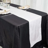  Accordion Crinkle Taffeta Table Runner - White