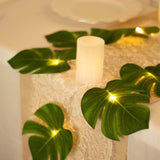 10ft Warm White LED Artificial Tropical Palm Leaf Vine String Lights