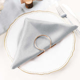 5 Pack | Silver Seamless Cloth Dinner Napkins, Reusable Linen | 20inchx20inch