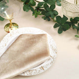 5 Pack | Champagne Premium Sheen Finish Velvet Cloth Dinner Napkins