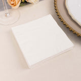 50 Pack 5x5inch White Soft 2-Ply Disposable Cocktail Napkins, Paper Beverage Napkins