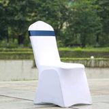 5 Pack | Navy Blue | Reversible Chair Sashes with Buckle | Double Sided Pre-tied Bow Tie Chair Bands | Satin & Faux Leather