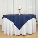 70"x70" Navy Blue Premium Polyester Square Table Overlay - 220GSM