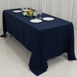 72"x120" Fire Retardant Navy Blue Tablecloth Premium Polyester Rectangular Table Cover