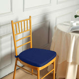 2inch Thick Navy Blue Chiavari Chair Pad, Memory Foam Seat Cushion With Ties and Removable Cover