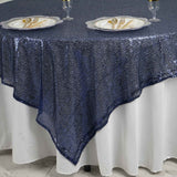 90" x 90" Navy Blue Premium Sequin Square Overlay#whtbkgd