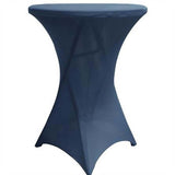 Navy Blue Highboy Spandex Cocktail Table Cover, Fitted Stretch Tablecloth for 24"-32" Dia Tables