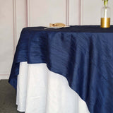 90inch Accordion Crinkle Taffeta Table Overlay - Navy Blue