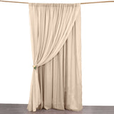 10ft Nude Dual Layered Sheer Chiffon Polyester Backdrop Curtain With Rod Pockets