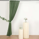 2 Pack Olive Green Polyester Event Curtain Drapes, 10ftx8ft Backdrop Event Panels With Rod Pockets