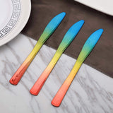 24 Pack - 8inch Rainbow Ombre Design Heavy Duty Plastic Knives