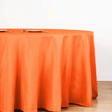 132Inch Orange Seamless Polyester Round Tablecloth