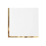 50 Pack | 2 Ply Soft White With Gold Foil Edge Dinner Paper Napkins#whtbkgd