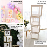 2pcs Transparent DIY Balloon Boxes, Baby Shower Party Decoration Boxes - White Edges