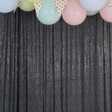 8ftx8ft Black Sequin Event Background Drape, Photo Backdrop Curtain Panel